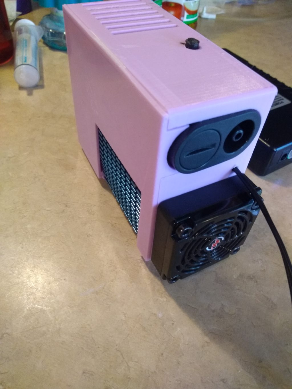 Portable nebulizer prototype — front view