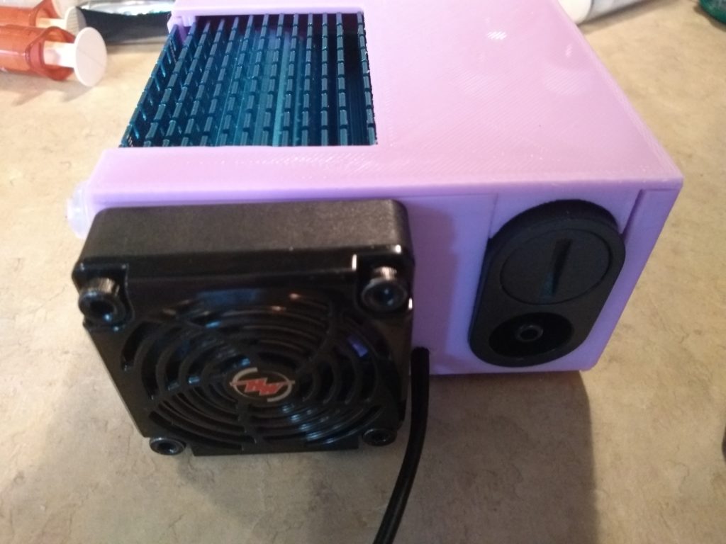 Portable nebulizer prototype — side view
